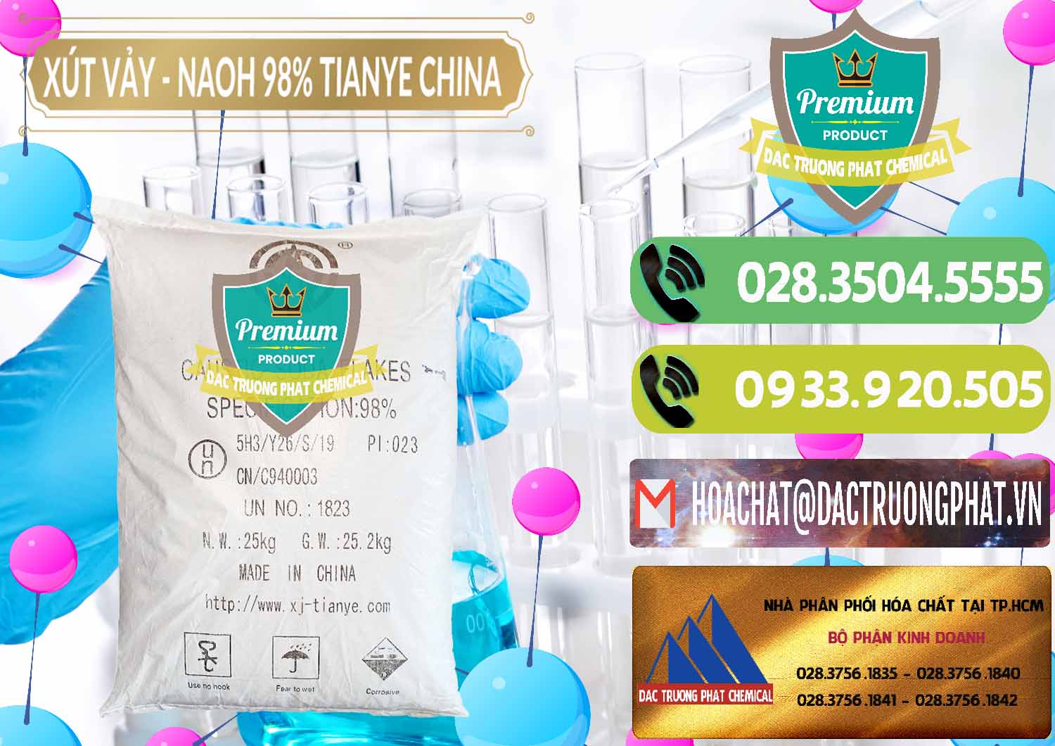 Cung ứng & bán Xút Vảy - NaOH Vảy 98% Tianye Trung Quốc China - 0177 - Chuyên phân phối & cung cấp hóa chất tại TP.HCM - hoachatmientay.vn