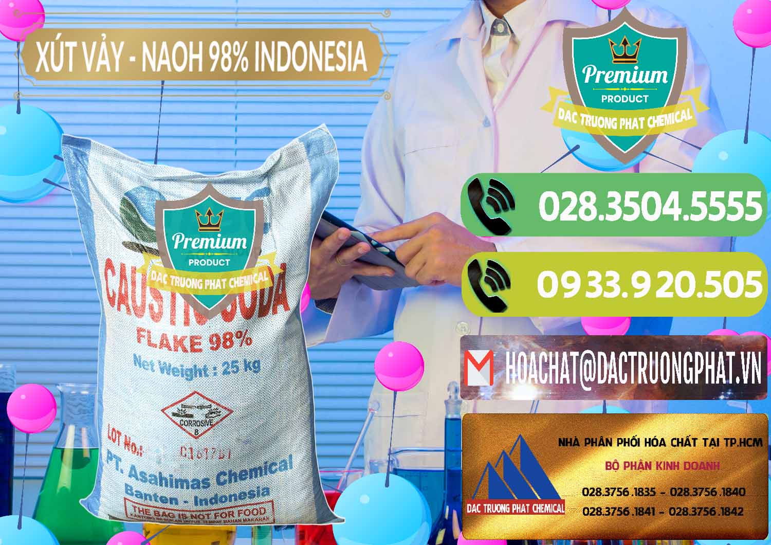 Công ty chuyên bán ( phân phối ) Xút Vảy - NaOH Vảy 98% ASC Indonesia - 0172 - Nơi cung cấp _ kinh doanh hóa chất tại TP.HCM - hoachatmientay.vn