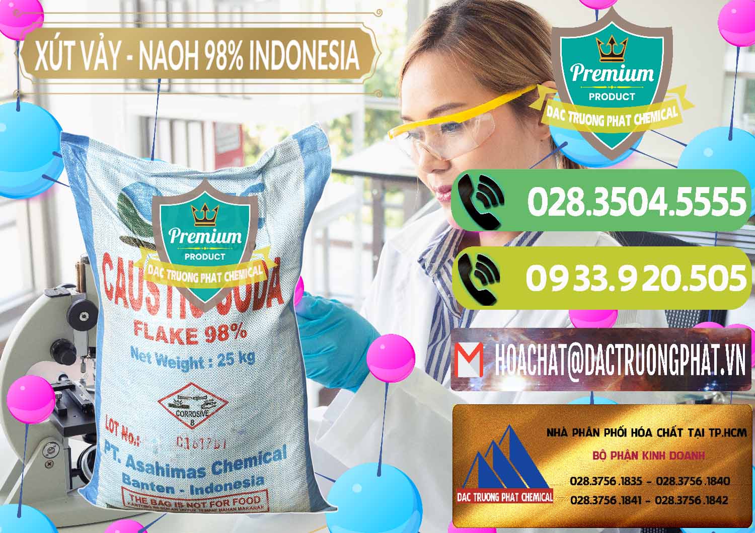 Chuyên bán ( phân phối ) Xút Vảy - NaOH Vảy 98% ASC Indonesia - 0172 - Đơn vị kinh doanh và cung cấp hóa chất tại TP.HCM - hoachatmientay.vn