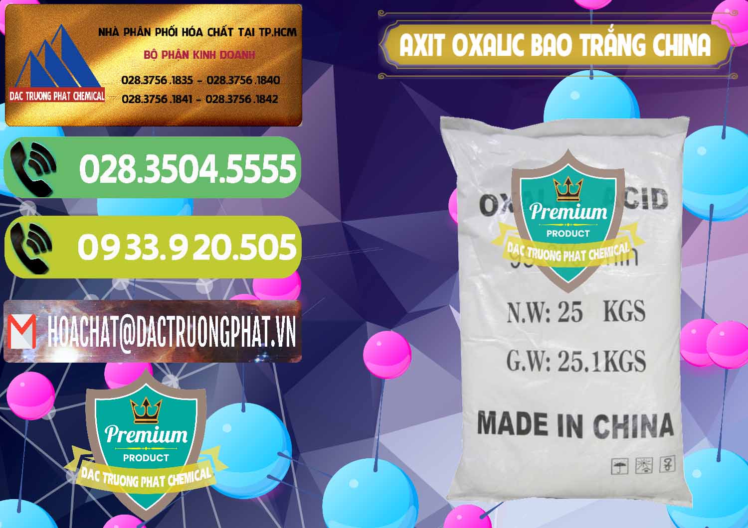 Cung cấp _ bán Acid Oxalic – Axit Oxalic 99.6% Bao Trắng Trung Quốc China - 0270 - Cty chuyên kinh doanh & phân phối hóa chất tại TP.HCM - hoachatmientay.vn