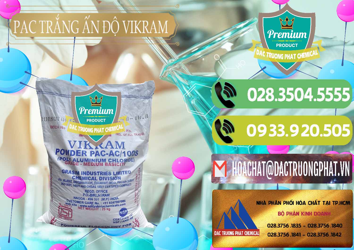 Đơn vị phân phối - bán PAC - Polyaluminium Chloride Ấn Độ India Vikram - 0120 - Chuyên cung cấp và nhập khẩu hóa chất tại TP.HCM - hoachatmientay.vn