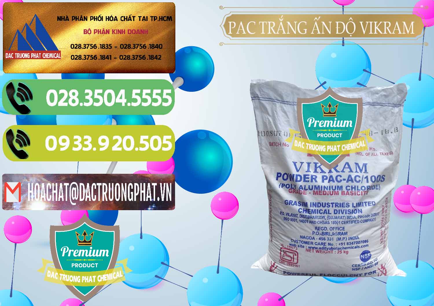 Chuyên cung ứng và bán PAC - Polyaluminium Chloride Ấn Độ India Vikram - 0120 - Nơi chuyên phân phối - nhập khẩu hóa chất tại TP.HCM - hoachatmientay.vn