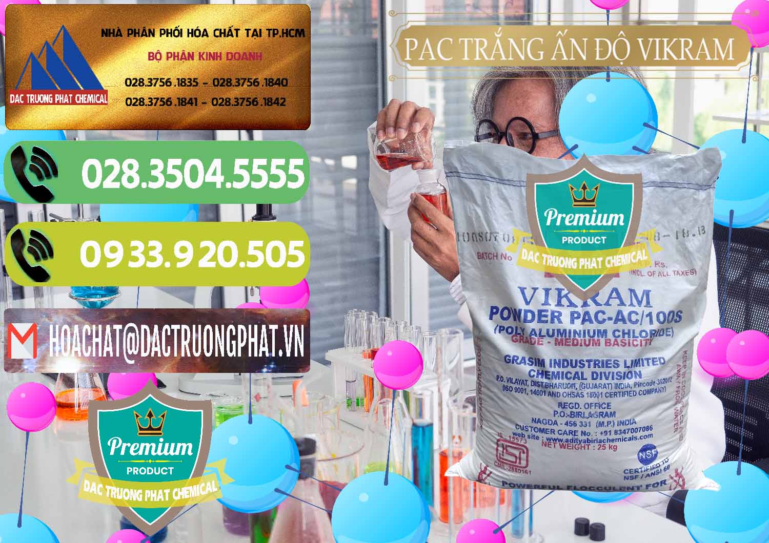 Nơi nhập khẩu _ bán PAC - Polyaluminium Chloride Ấn Độ India Vikram - 0120 - Đơn vị chuyên kinh doanh - cung cấp hóa chất tại TP.HCM - hoachatmientay.vn