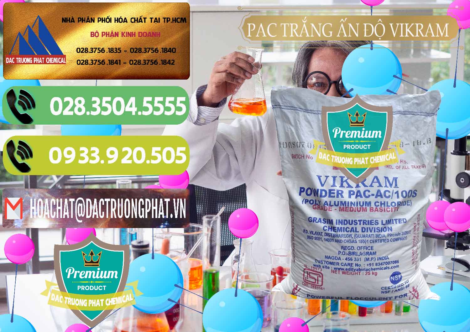 Nơi phân phối þ bán PAC Powder \ PAC Bột Trắng Vikram White Ấn Độ India Nhà nhập khẩu & bán PAC - Polyaluminium Chloride Ấn Độ India Vikram - 0120 - Phân phối ( nhập khẩu ) hóa chất tại TP.HCM - hoachatmientay.vn