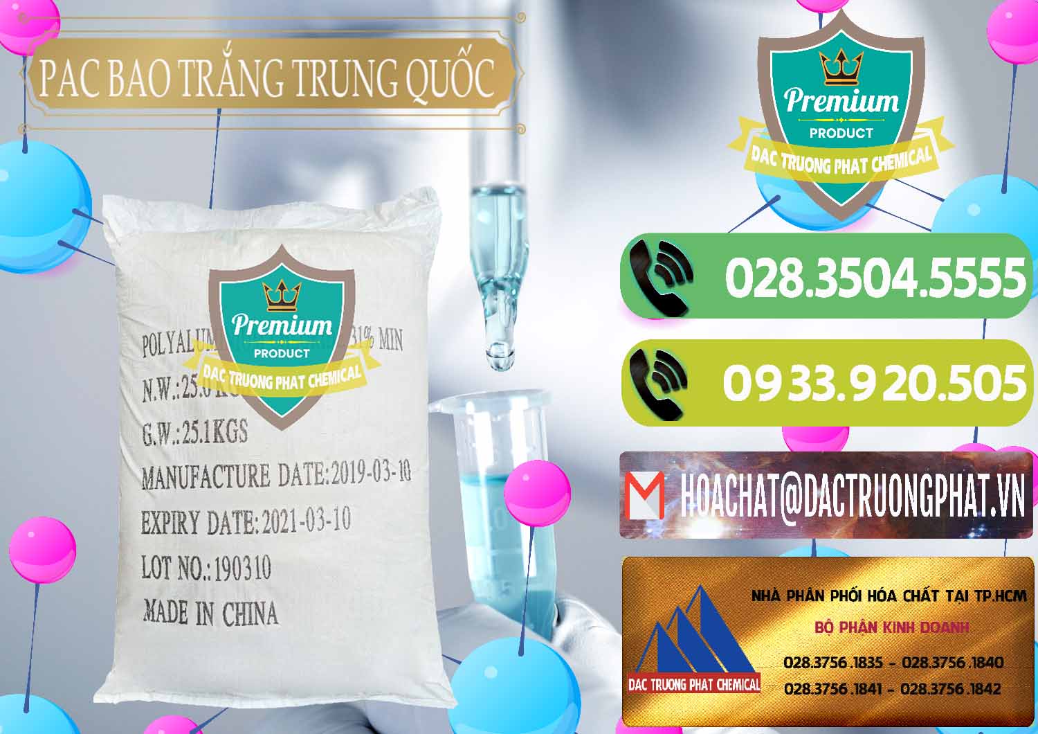 Nơi chuyên nhập khẩu ( bán ) PAC - Polyaluminium Chloride Bao Trắng Trung Quốc China - 0108 - Công ty chuyên cung cấp - kinh doanh hóa chất tại TP.HCM - hoachatmientay.vn