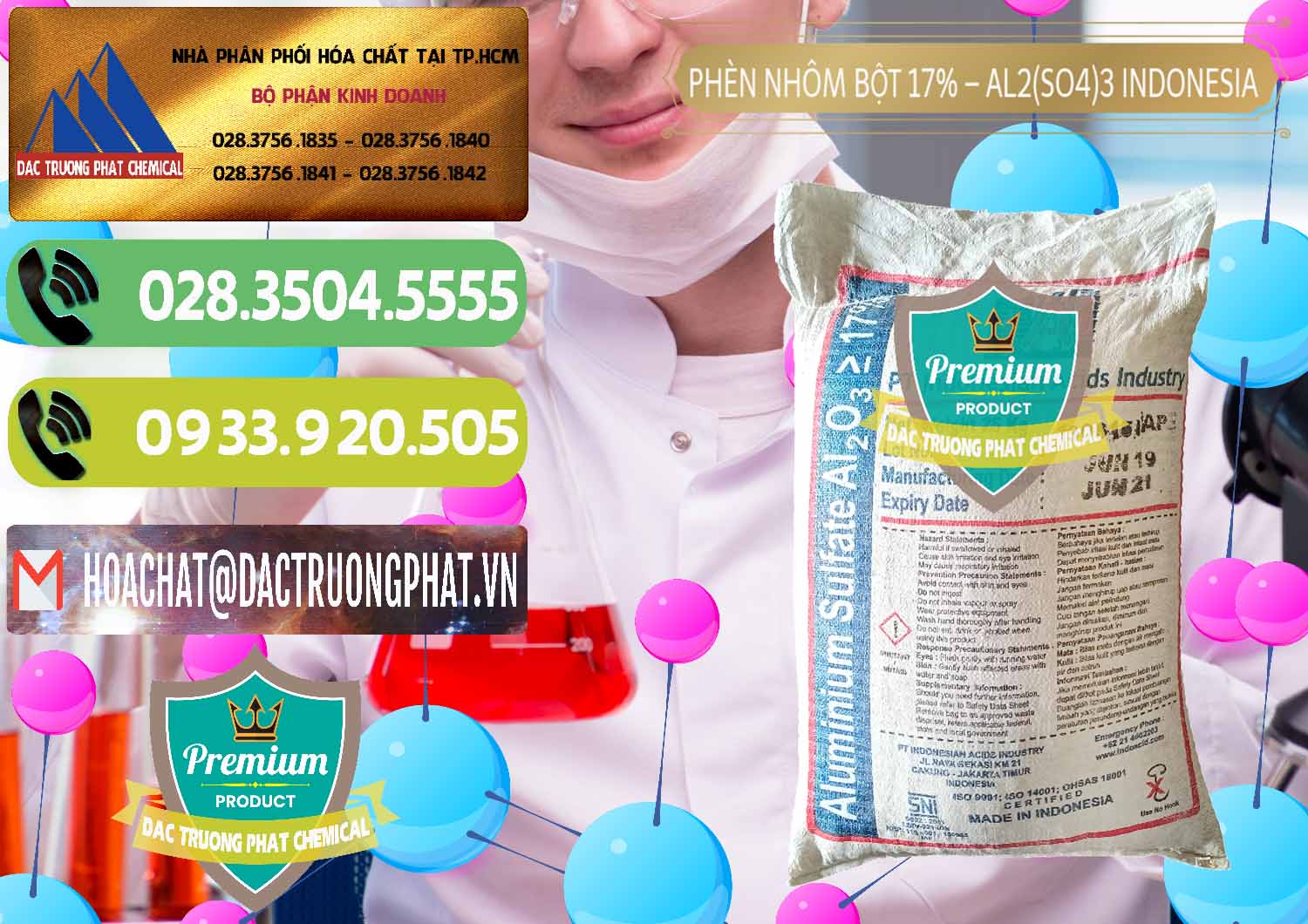 Cty nhập khẩu và bán Phèn Nhôm Bột - Al2(SO4)3 17% bao 25kg Indonesia - 0114 - Chuyên bán & cung cấp hóa chất tại TP.HCM - hoachatmientay.vn