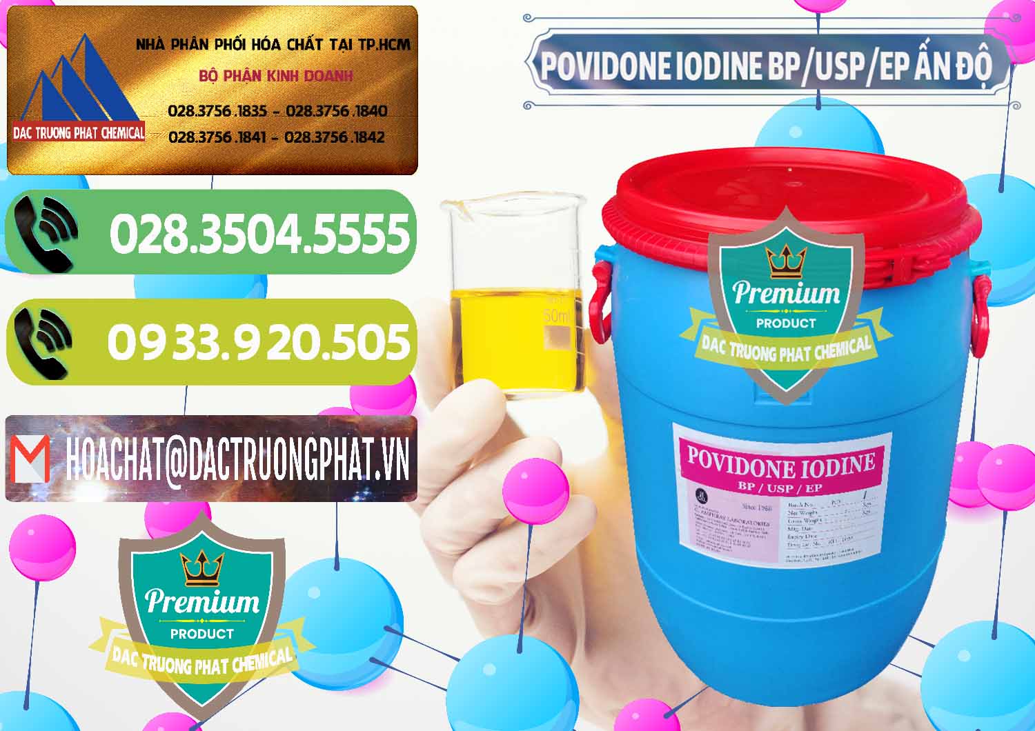 Nơi chuyên nhập khẩu ( bán ) Povidone Iodine BP USP EP Ấn Độ India - 0318 - Đơn vị chuyên bán và cung cấp hóa chất tại TP.HCM - hoachatmientay.vn