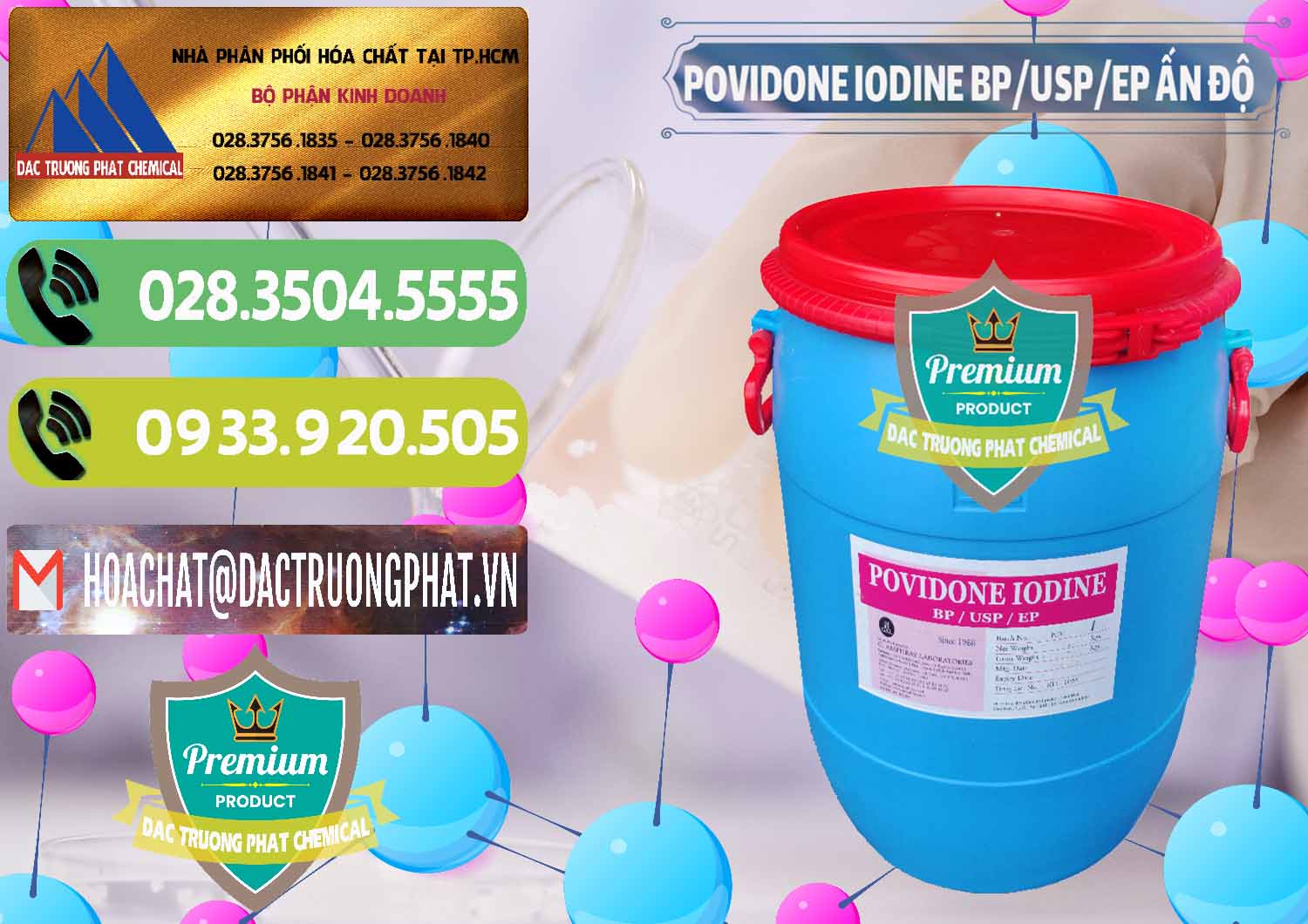 Công ty bán - cung ứng Povidone Iodine BP USP EP Ấn Độ India - 0318 - Phân phối ( bán ) hóa chất tại TP.HCM - hoachatmientay.vn