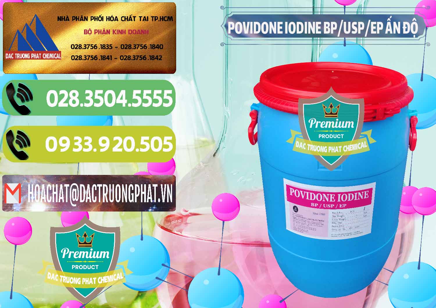 Cty chuyên bán ( phân phối ) Povidone Iodine BP USP EP Ấn Độ India - 0318 - Cty phân phối _ cung cấp hóa chất tại TP.HCM - hoachatmientay.vn