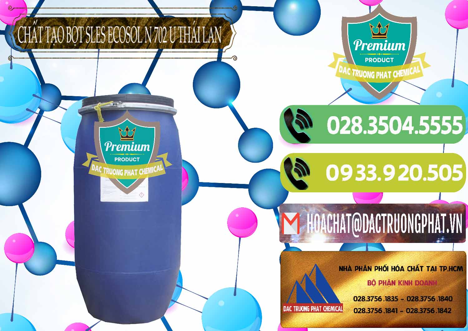 Nơi chuyên phân phối & bán Chất Tạo Bọt Sles - Sodium Lauryl Ether Sulphate Ecosol N 702 U Thái Lan - 0254 - Cty chuyên kinh doanh và phân phối hóa chất tại TP.HCM - hoachatmientay.vn