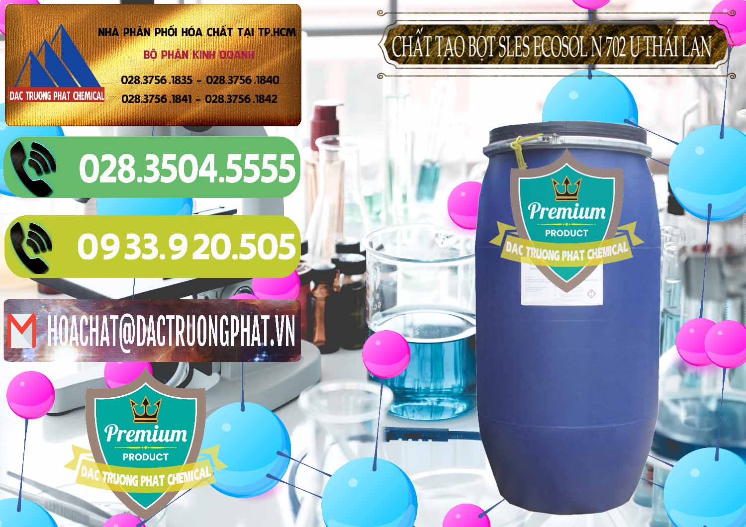 Công ty bán và cung ứng Chất Tạo Bọt Sles - Sodium Lauryl Ether Sulphate Ecosol N 702 U Thái Lan - 0254 - Chuyên cung cấp ( kinh doanh ) hóa chất tại TP.HCM - hoachatmientay.vn