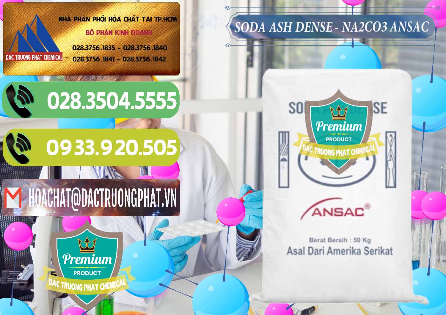 Phân phối và bán Soda Ash Dense - NA2CO3 Ansac Mỹ USA - 0412 - Đơn vị chuyên cung cấp _ bán hóa chất tại TP.HCM - hoachatmientay.vn