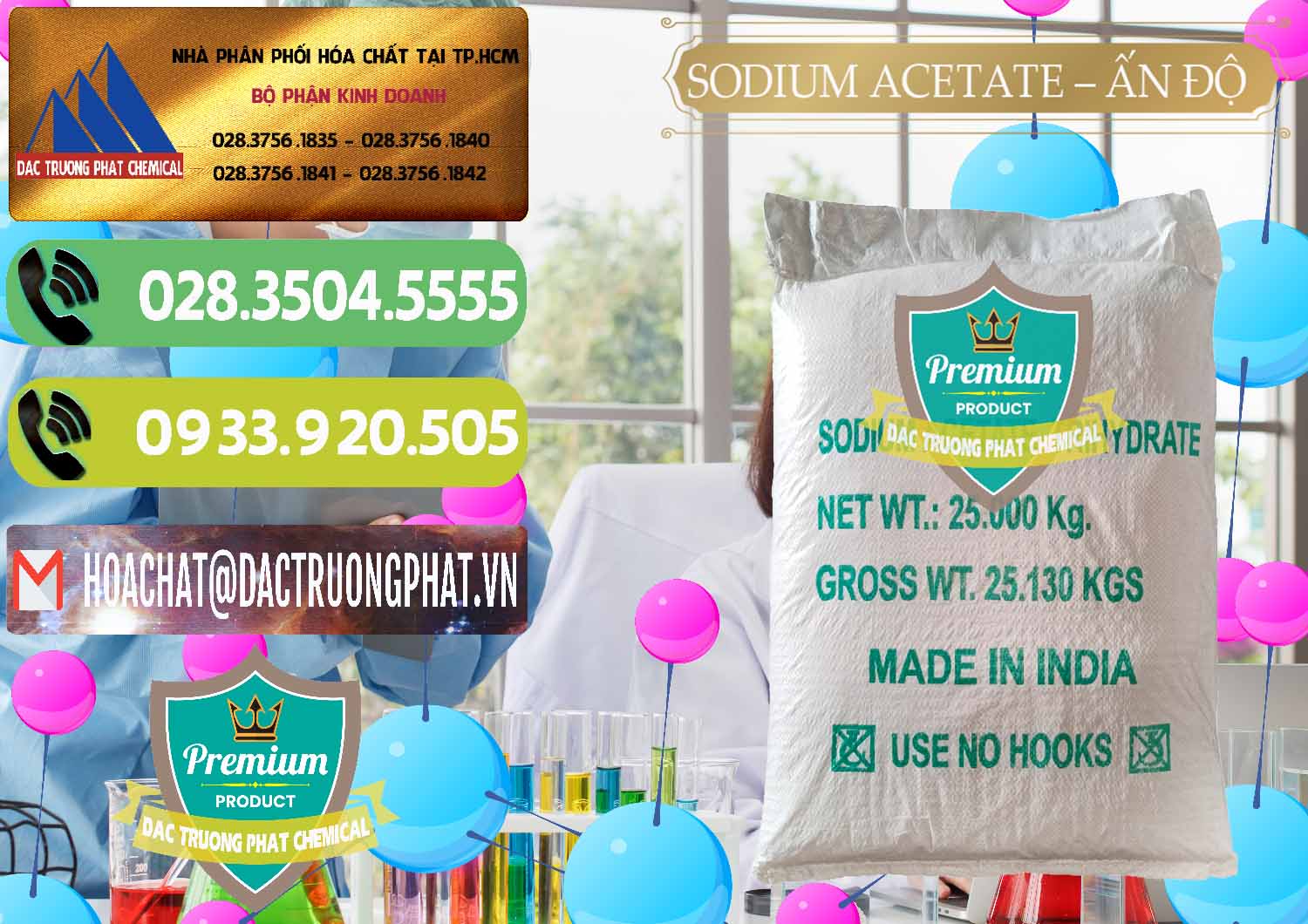 Cty kinh doanh - bán Sodium Acetate - Natri Acetate Ấn Độ India - 0133 - Cty cung cấp - phân phối hóa chất tại TP.HCM - hoachatmientay.vn