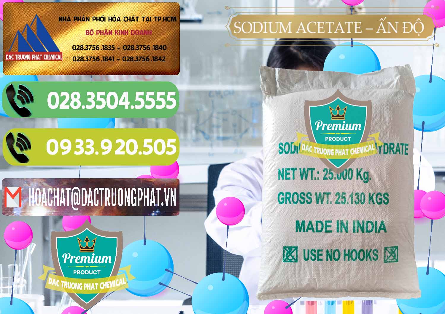 Cty chuyên cung cấp và bán Sodium Acetate - Natri Acetate Ấn Độ India - 0133 - Nơi cung cấp & phân phối hóa chất tại TP.HCM - hoachatmientay.vn