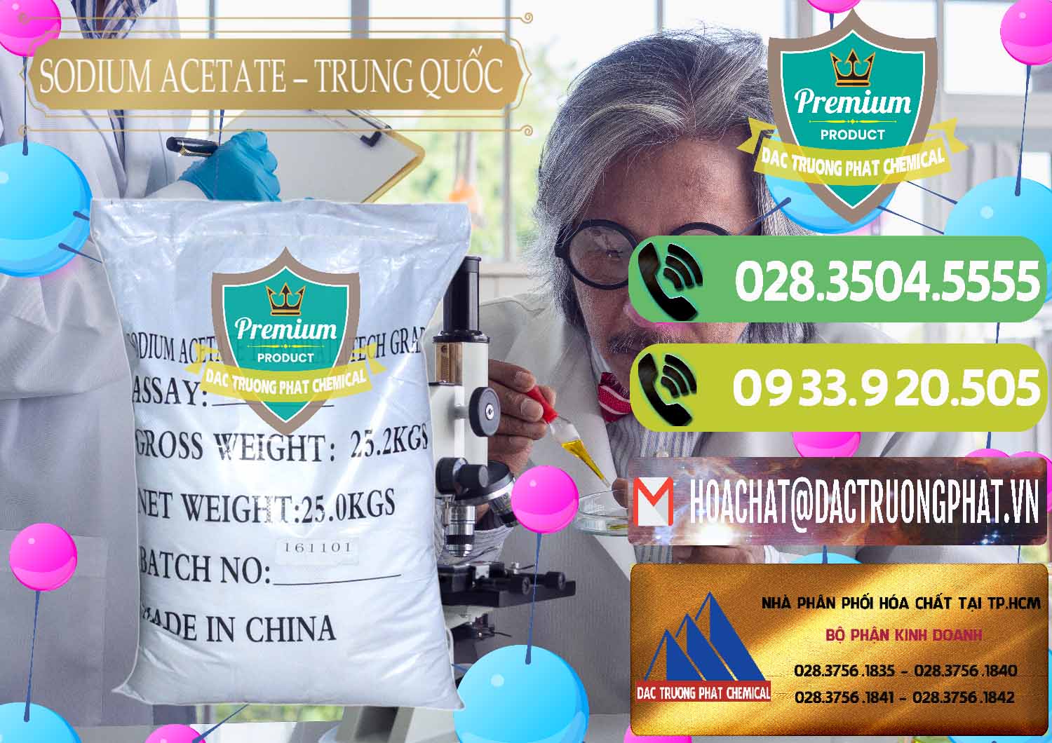 Nhà cung ứng - bán Sodium Acetate - Natri Acetate Trung Quốc China - 0134 - Chuyên cung cấp và kinh doanh hóa chất tại TP.HCM - hoachatmientay.vn