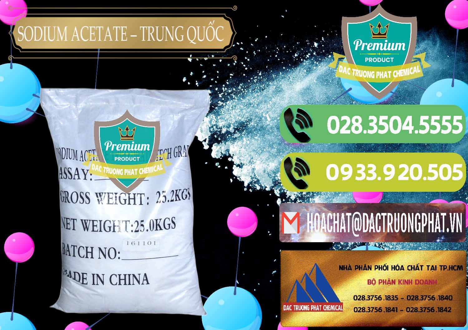 Nơi chuyên bán _ cung cấp Sodium Acetate - Natri Acetate Trung Quốc China - 0134 - Đơn vị cung cấp _ nhập khẩu hóa chất tại TP.HCM - hoachatmientay.vn