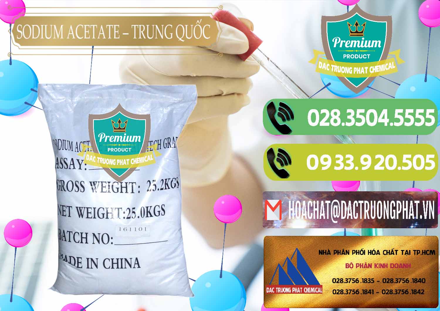 Cty chuyên cung cấp _ bán Sodium Acetate - Natri Acetate Trung Quốc China - 0134 - Nơi cung cấp & phân phối hóa chất tại TP.HCM - hoachatmientay.vn