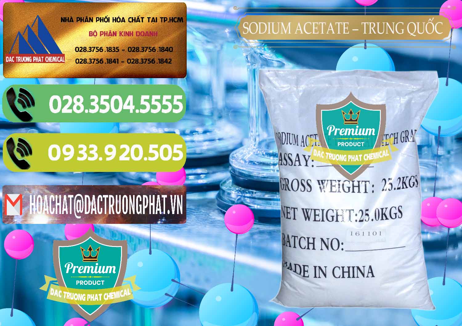 Cty bán - cung ứng Sodium Acetate - Natri Acetate Trung Quốc China - 0134 - Phân phối và cung ứng hóa chất tại TP.HCM - hoachatmientay.vn