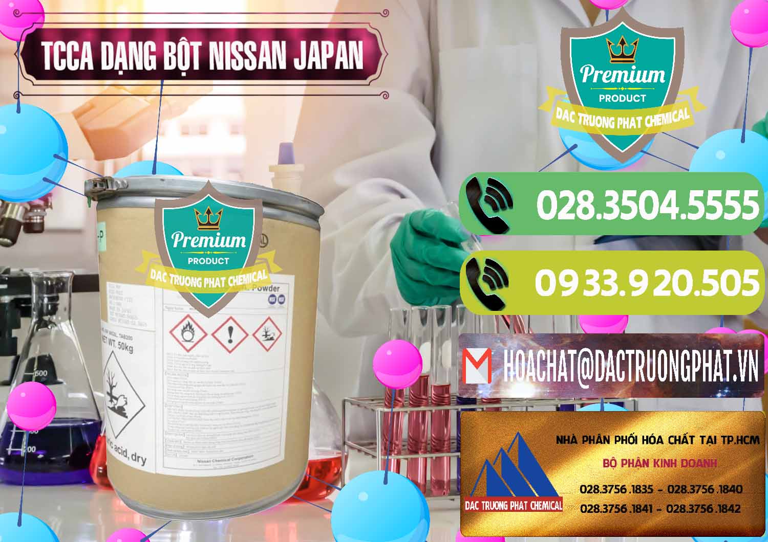 Nhà phân phối _ bán TCCA - Acid Trichloroisocyanuric 90% Dạng Bột Nissan Nhật Bản Japan - 0375 - Nơi phân phối ( nhập khẩu ) hóa chất tại TP.HCM - hoachatmientay.vn
