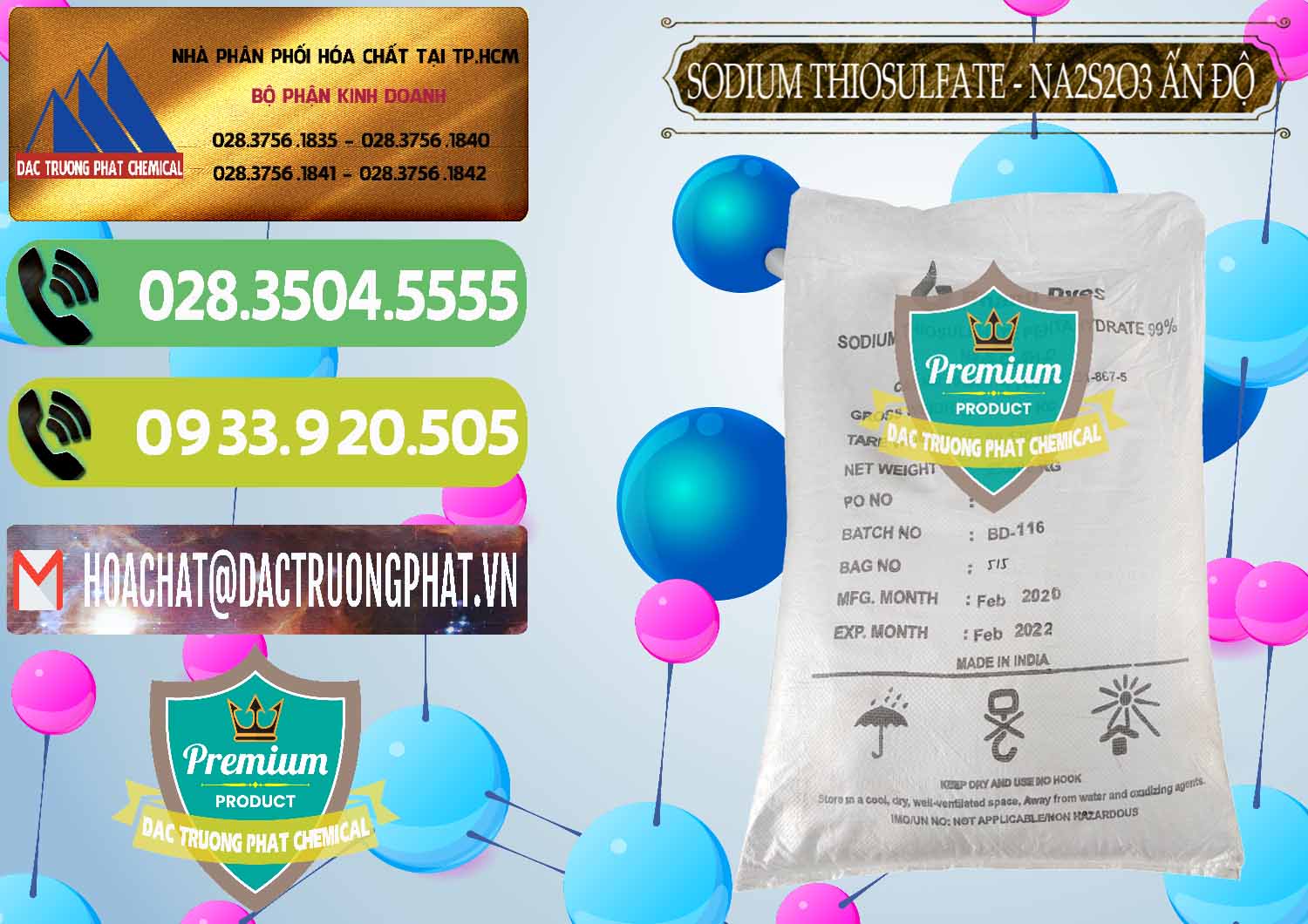 Đơn vị chuyên nhập khẩu ( bán ) Sodium Thiosulfate - NA2S2O3 Ấn Độ India Bhanu Dyes - 0202 - Chuyên cung cấp và phân phối hóa chất tại TP.HCM - hoachatmientay.vn
