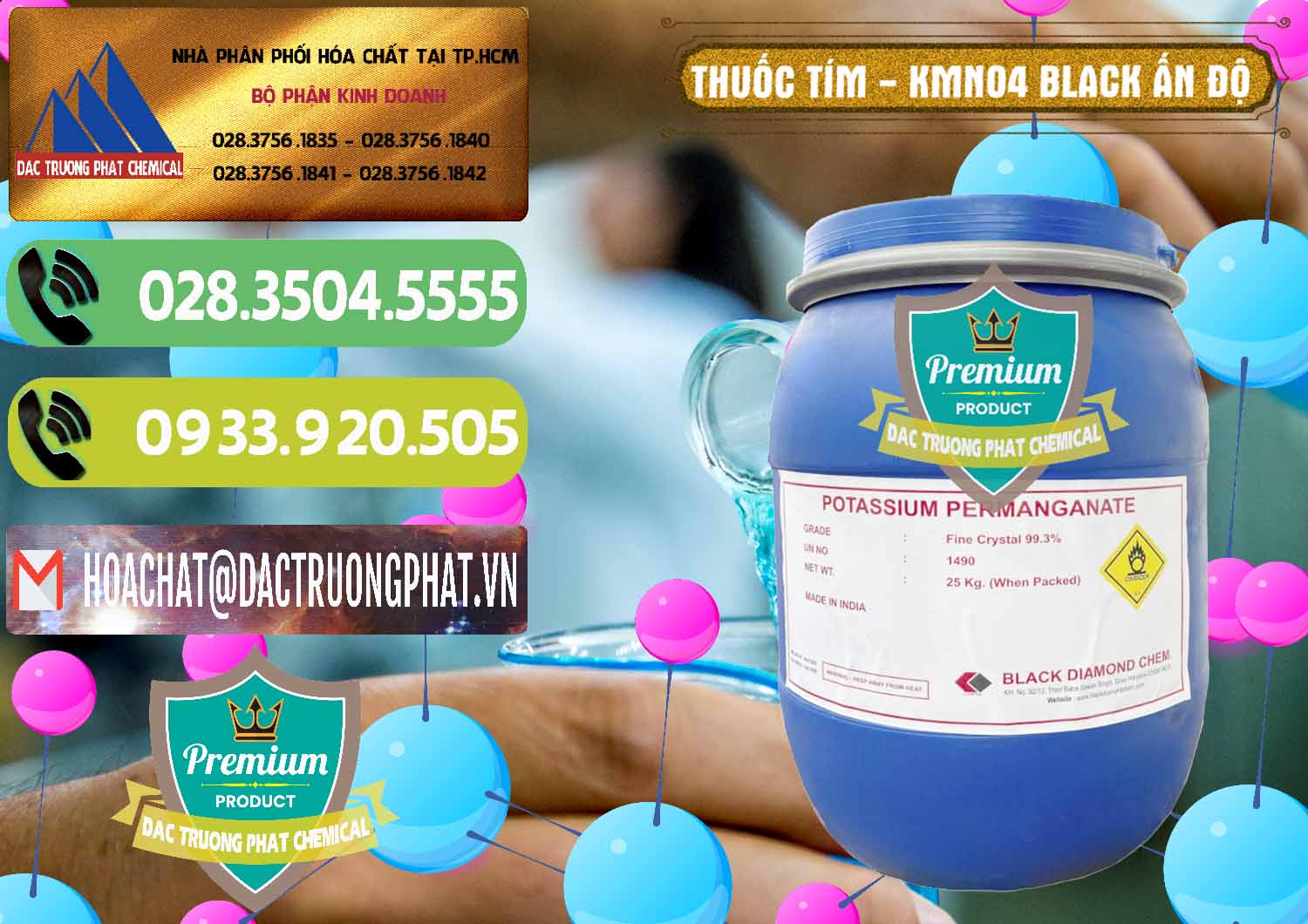Chuyên nhập khẩu ( bán ) Thuốc Tím - KMNO4 Black Diamond Ấn Độ India - 0414 - Cty kinh doanh - phân phối hóa chất tại TP.HCM - hoachatmientay.vn