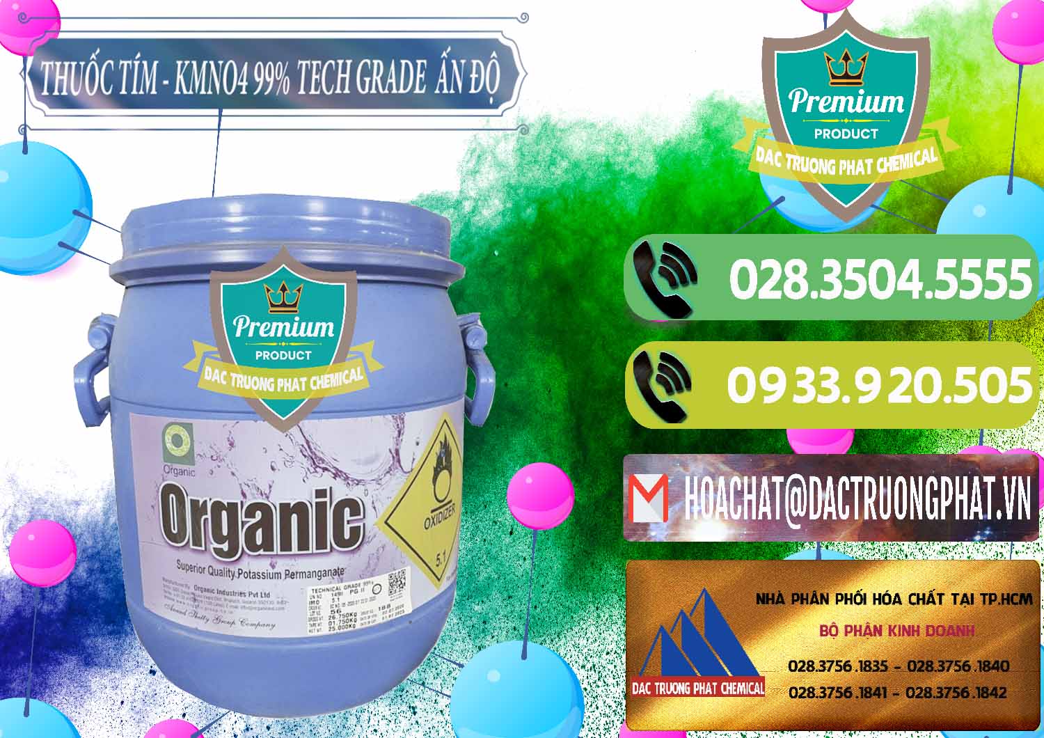 Cty chuyên bán & cung ứng Thuốc Tím - KMNO4 99% Organic Group Ấn Độ India - 0250 - Cung cấp _ kinh doanh hóa chất tại TP.HCM - hoachatmientay.vn