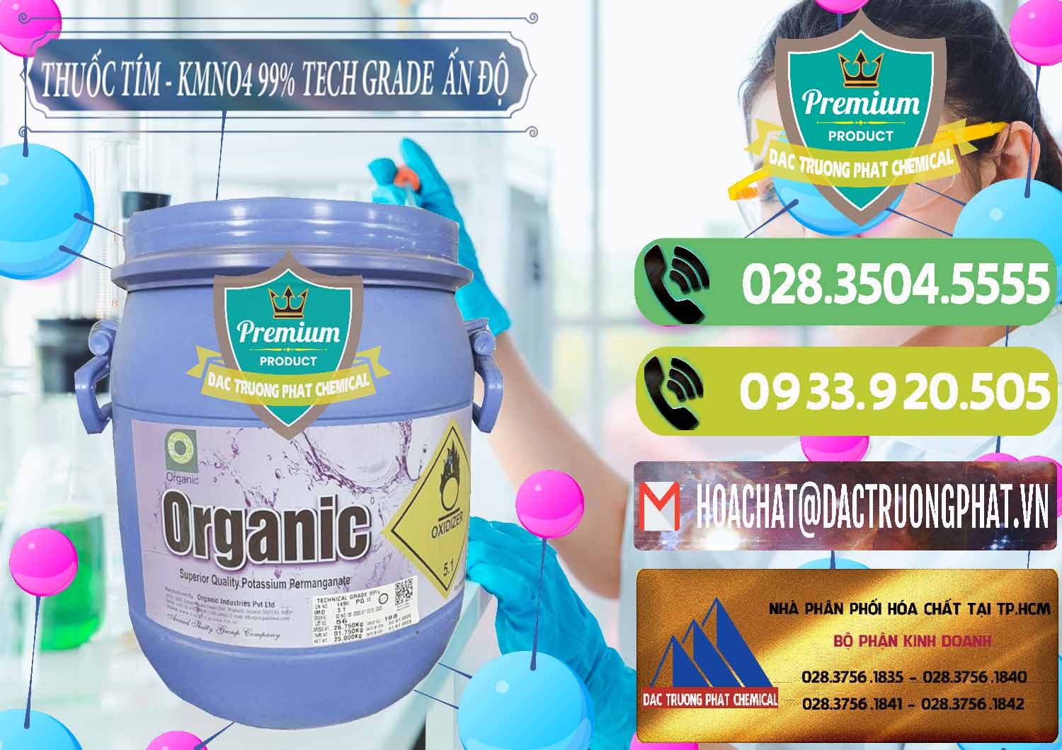 Nơi kinh doanh và bán Thuốc Tím - KMNO4 99% Organic Group Ấn Độ India - 0250 - Đơn vị bán - phân phối hóa chất tại TP.HCM - hoachatmientay.vn