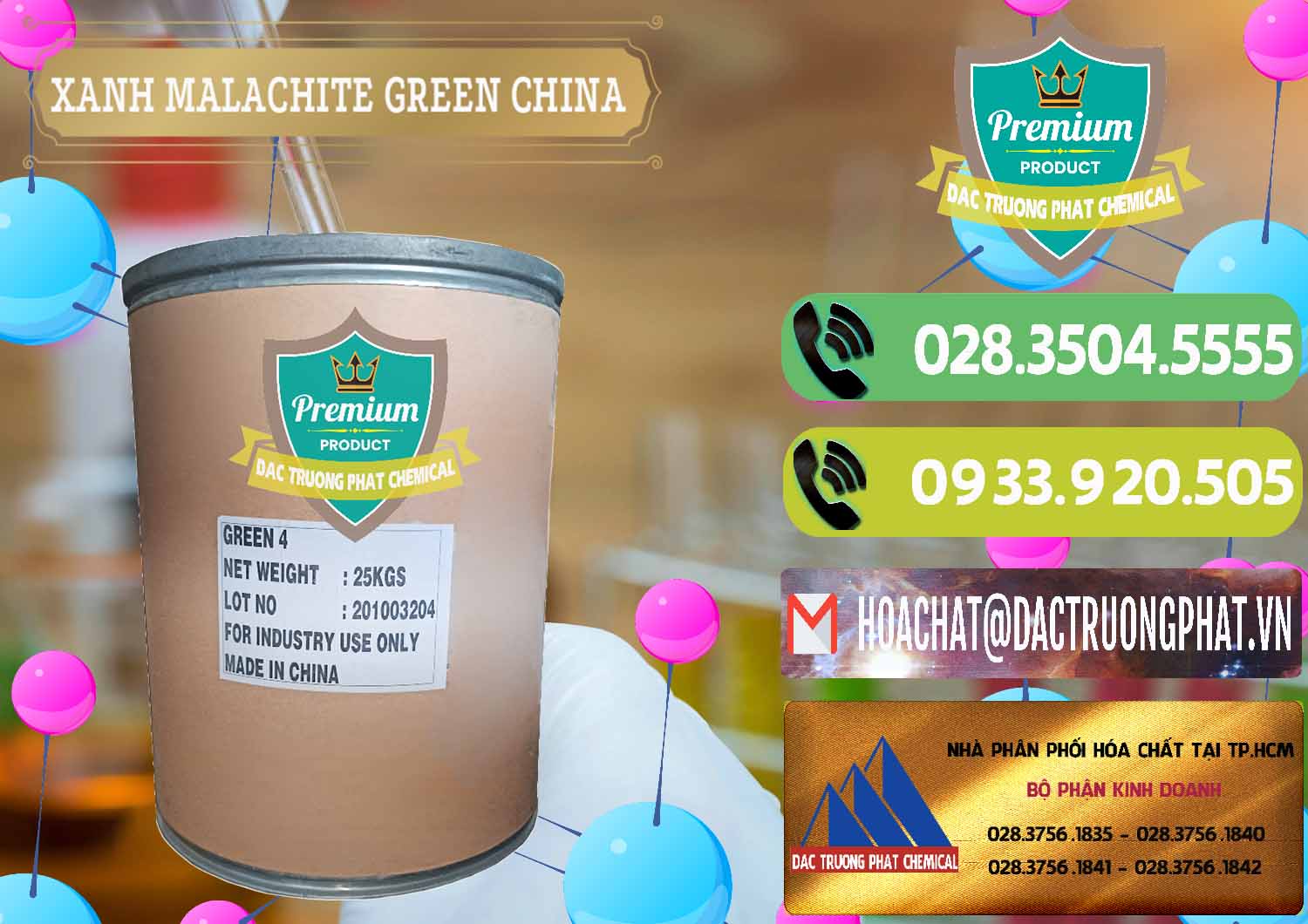 Cty phân phối & bán Xanh Malachite Green Trung Quốc China - 0325 - Đơn vị nhập khẩu & cung cấp hóa chất tại TP.HCM - hoachatmientay.vn