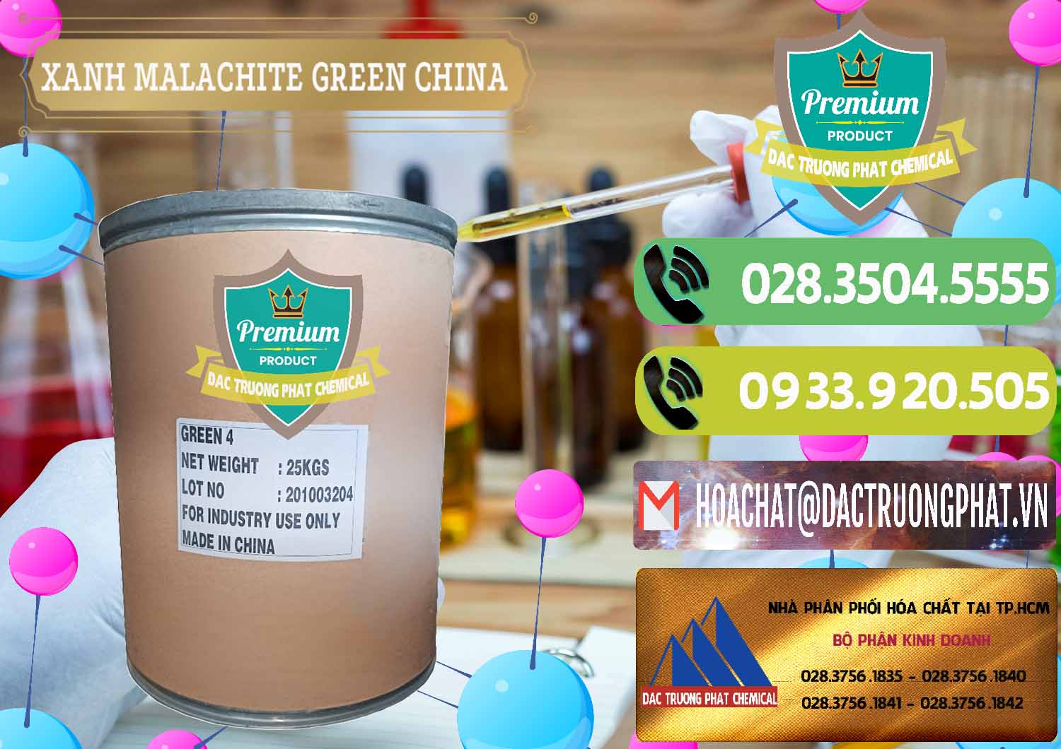 Chuyên phân phối _ bán Xanh Malachite Green Trung Quốc China - 0325 - Công ty chuyên cung cấp và bán hóa chất tại TP.HCM - hoachatmientay.vn