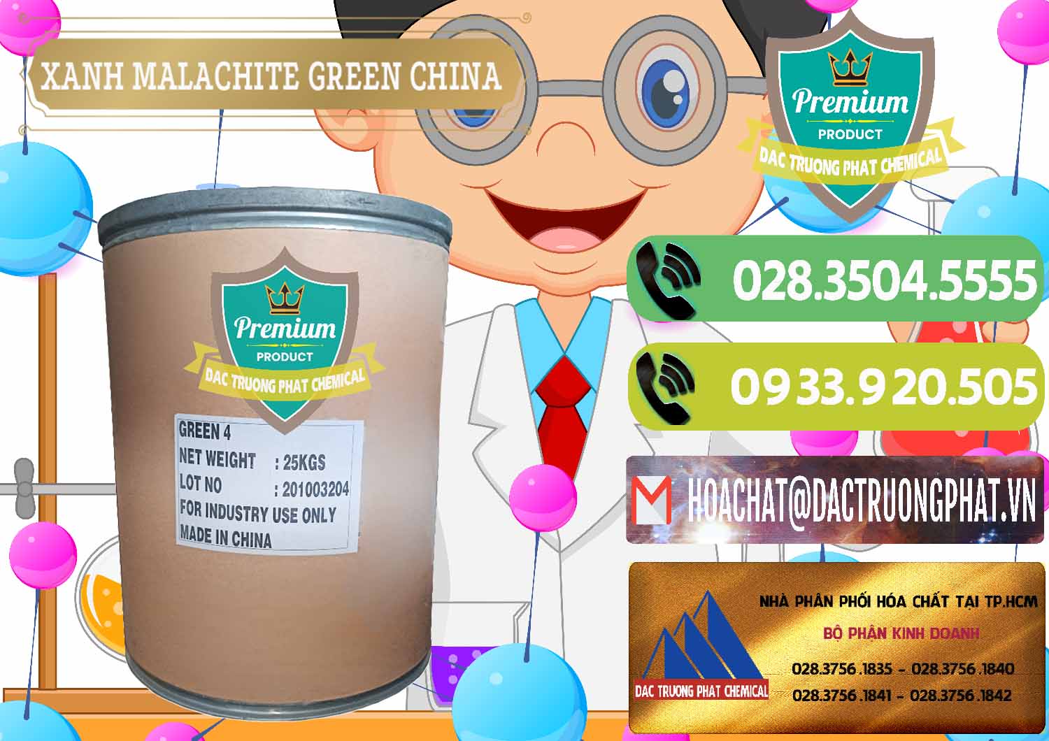 Đơn vị chuyên phân phối ( bán ) Xanh Malachite Green Trung Quốc China - 0325 - Cung cấp ( phân phối ) hóa chất tại TP.HCM - hoachatmientay.vn