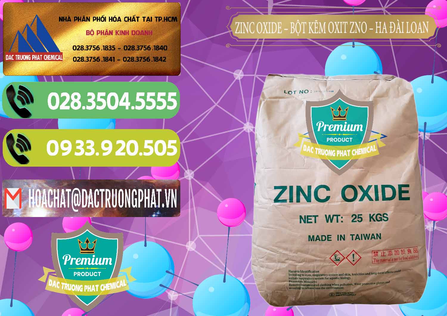 Đơn vị chuyên bán _ cung cấp Zinc Oxide - Bột Kẽm Oxit ZNO HA Đài Loan Taiwan - 0180 - Cty chuyên bán và phân phối hóa chất tại TP.HCM - hoachatmientay.vn