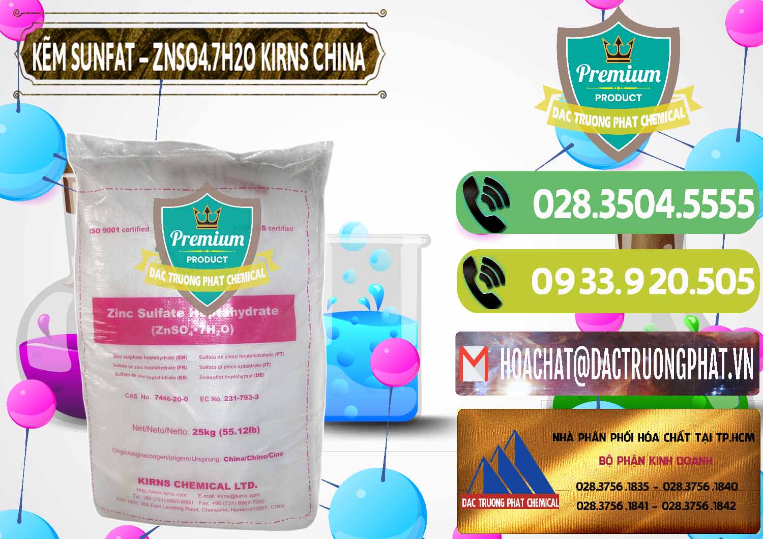 Đơn vị phân phối & bán Kẽm Sunfat – ZNSO4.7H2O Kirns Trung Quốc China - 0089 - Cty chuyên bán và phân phối hóa chất tại TP.HCM - hoachatmientay.vn