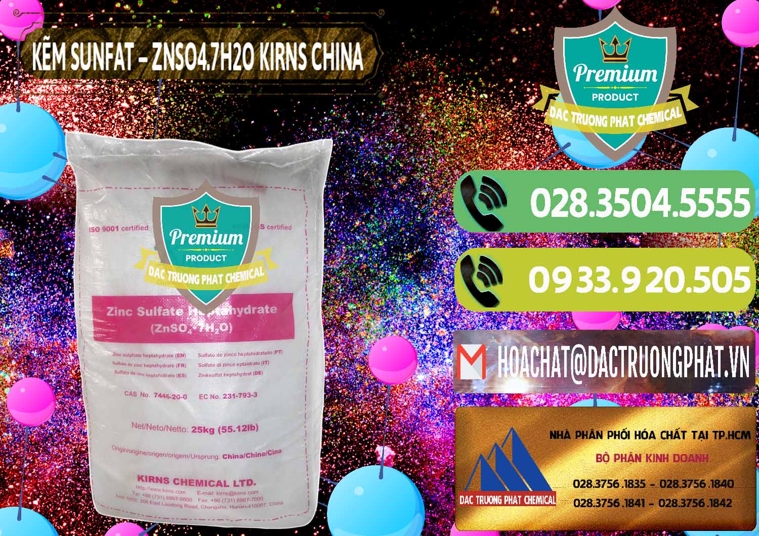 Đơn vị chuyên cung cấp - bán Kẽm Sunfat – ZNSO4.7H2O Kirns Trung Quốc China - 0089 - Công ty chuyên bán ( cung cấp ) hóa chất tại TP.HCM - hoachatmientay.vn