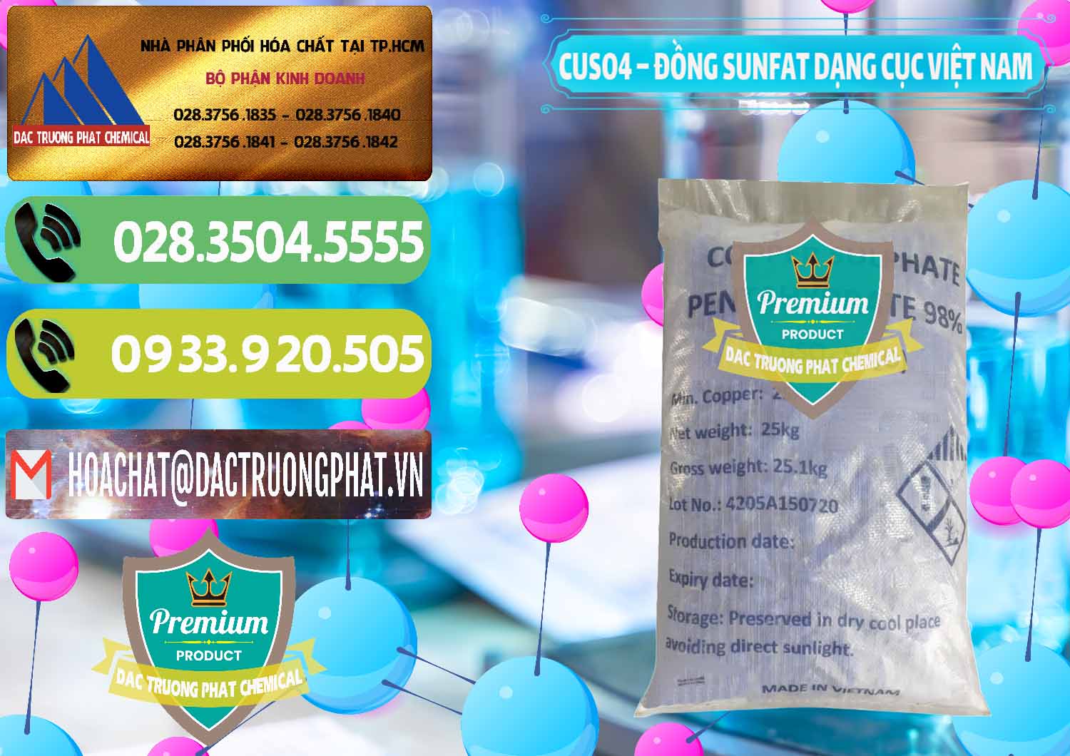 Cty kinh doanh _ bán CUSO4 – Đồng Sunfat Dạng Cục Việt Nam - 0303 - Công ty cung cấp ( phân phối ) hóa chất tại TP.HCM - hoachatmientay.vn