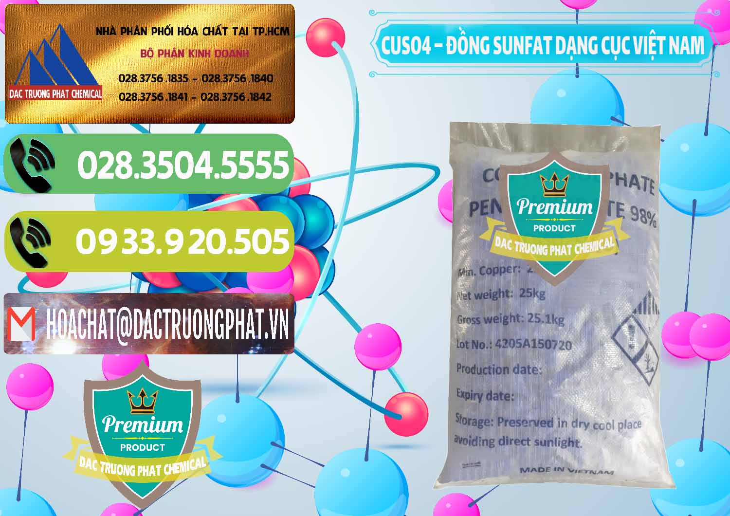Nơi cung ứng - bán CUSO4 – Đồng Sunfat Dạng Cục Việt Nam - 0303 - Công ty chuyên cung cấp _ bán hóa chất tại TP.HCM - hoachatmientay.vn
