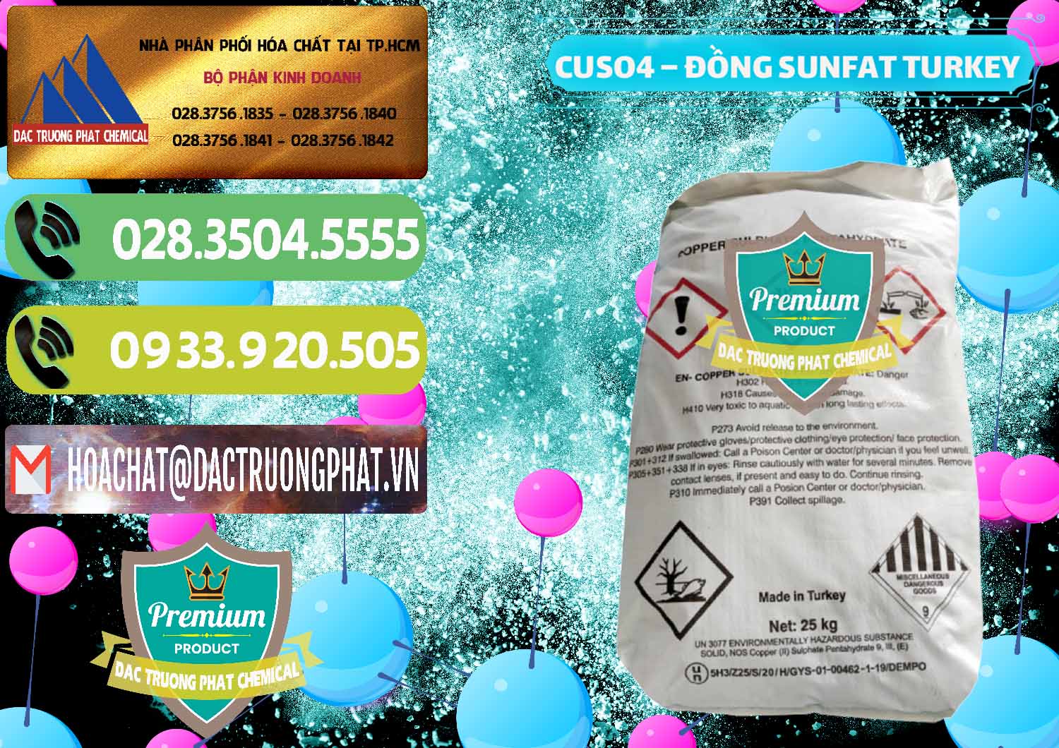 Chuyên nhập khẩu & bán CuSO4 – Đồng Sunfat Thổ Nhĩ Kỳ Turkey - 0481 - Nhà phân phối & cung cấp hóa chất tại TP.HCM - hoachatmientay.vn