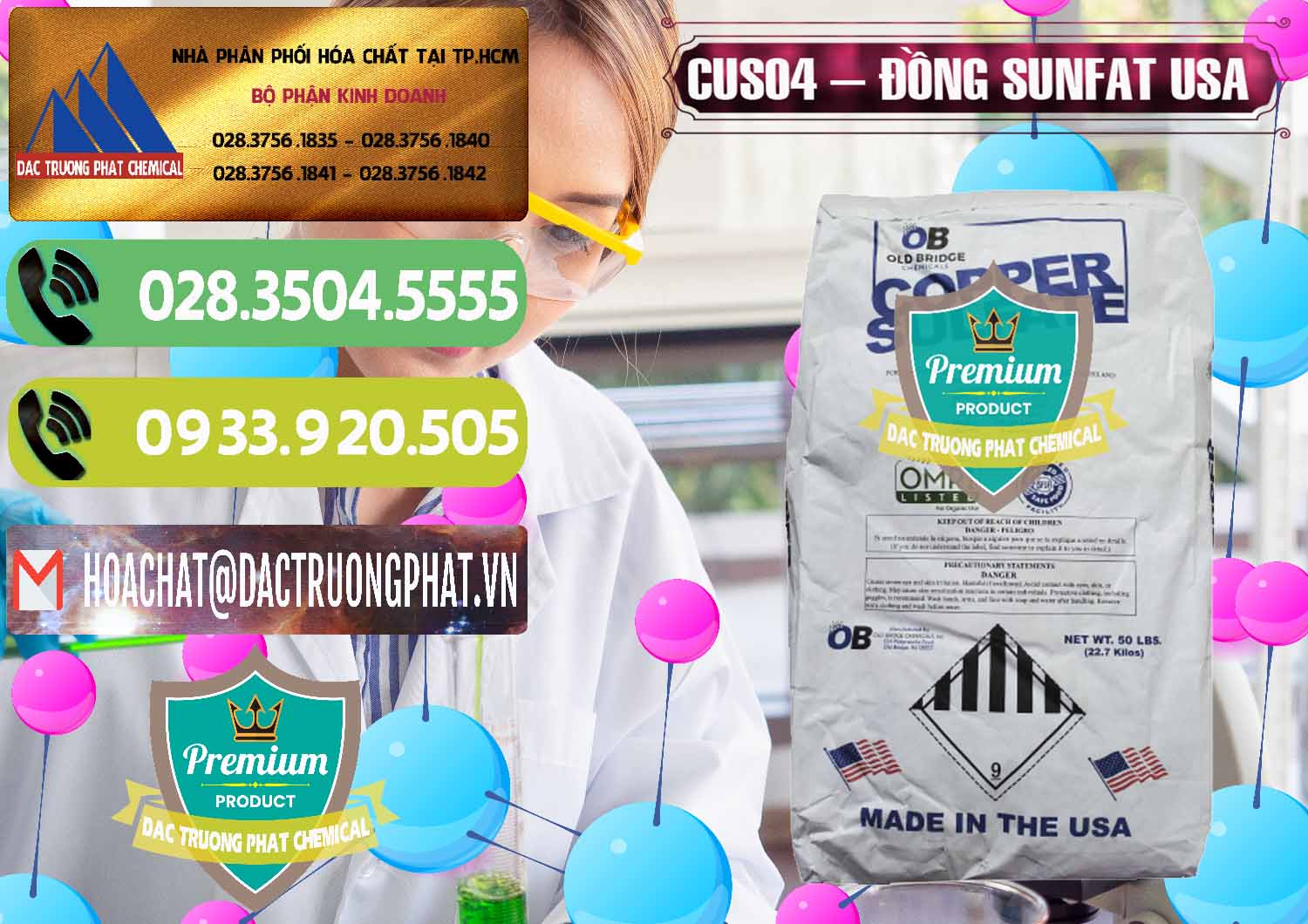 Cty chuyên kinh doanh - bán CuSO4 – Đồng Sunfat Mỹ USA - 0479 - Đơn vị phân phối - cung cấp hóa chất tại TP.HCM - hoachatmientay.vn